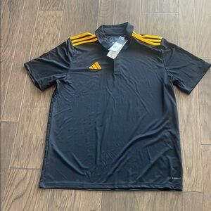 Adidas Ent 22 Black and Yellow Performance Polo